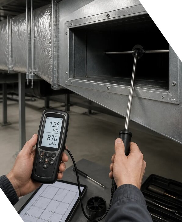 Измерение расхода воздуха в системах вентиляции в Темрюке